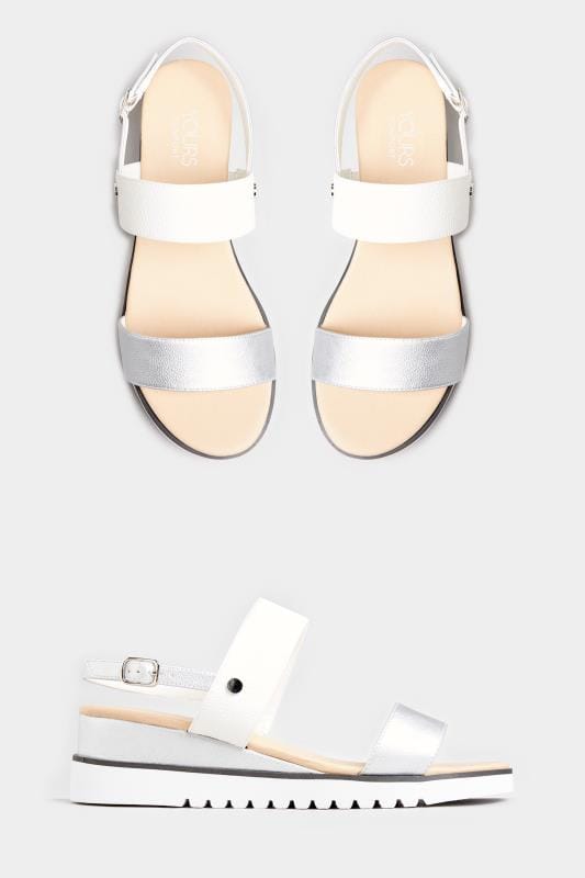 White & Silver Sporty Wedge Sandals In Extra Wide Fit_4f32.jpg