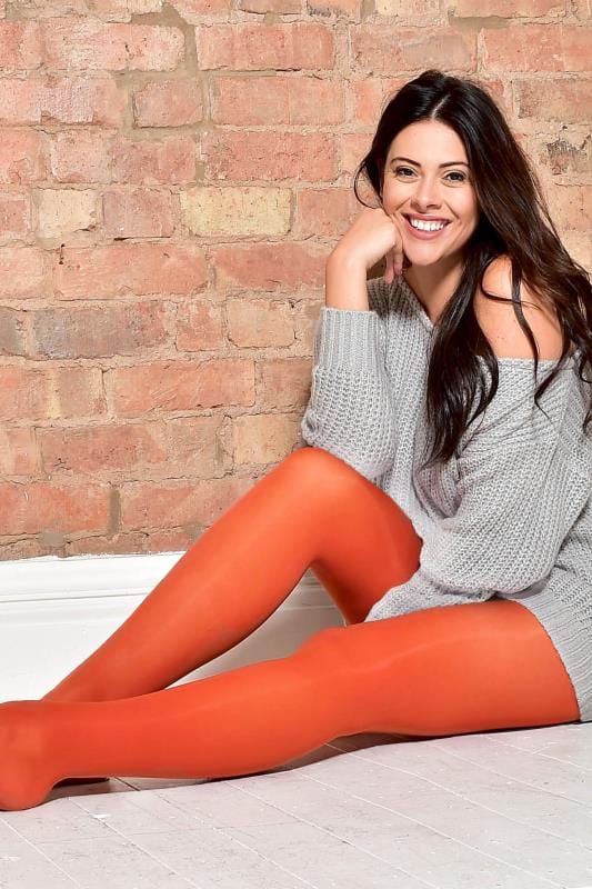 Orange 50 Denier Tights | Yours Clothing 1