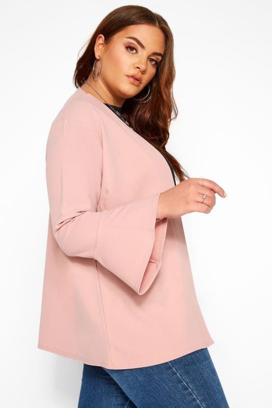 YOURS LONDON Pink Fluted Sleeve Jacket 