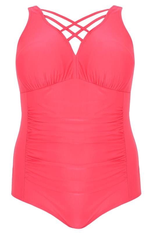 Plus Size Pink Lattice Swimsuit Sizes 16 To 36 Yours Clothing 