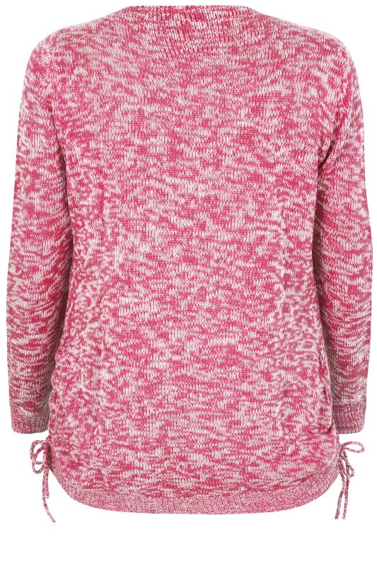 Raspberry Ruched Hem Lace Jumper | Sizes 16 to 36 | Yours Clothing