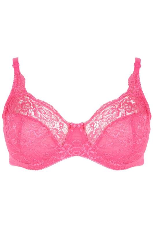 Pink Stretch Lace Wired Bra Sizes 38dd To 48g Yours Clothing 