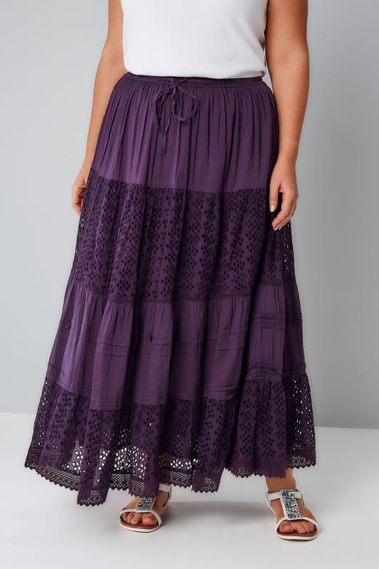 plus size cotton maxi skirts