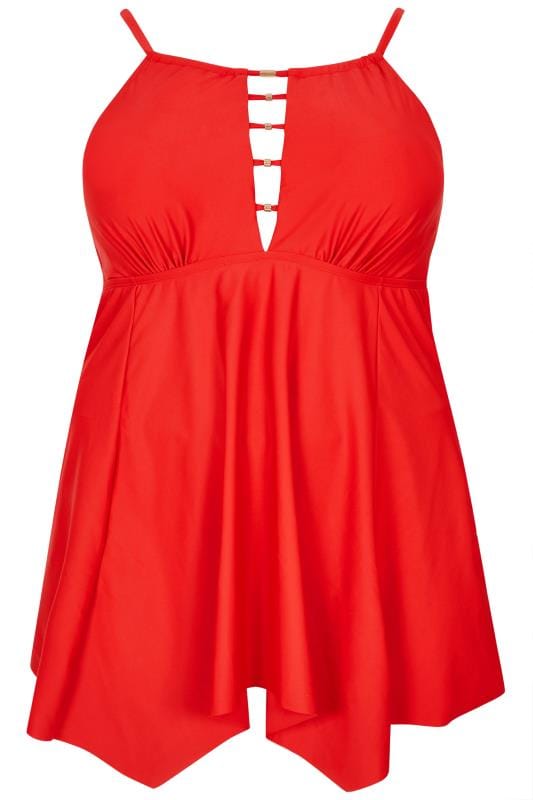Plus Size Red Beaded Swimdress | Sizes 16 to 36 | Yours Clothing
