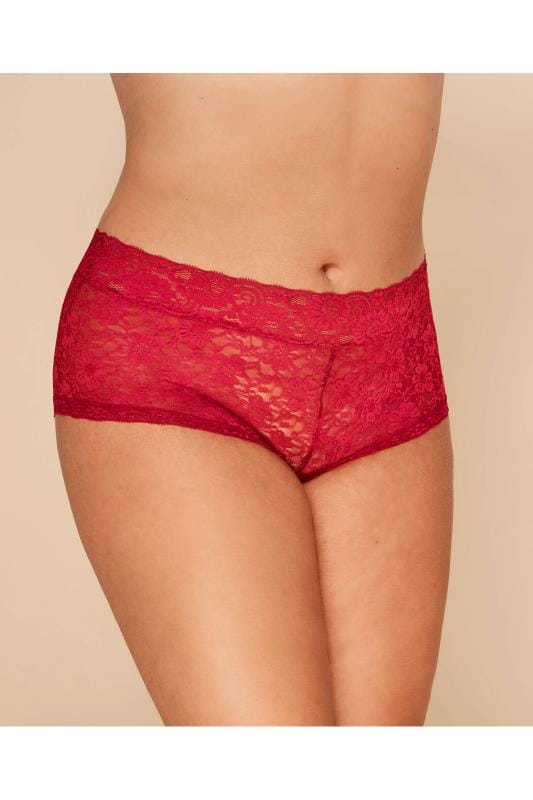 Plus Size Shorts Red Lace Shorts