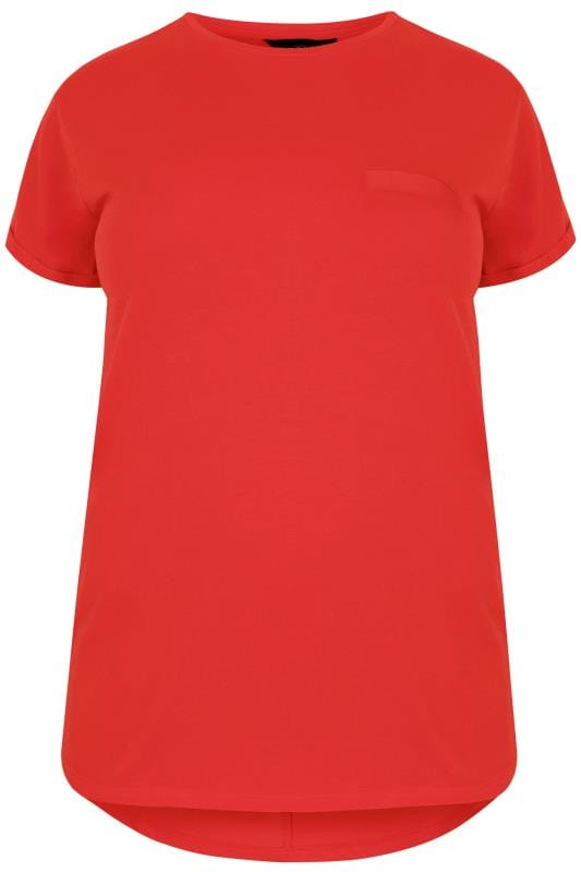 Download Red Mock Pocket T-Shirt | Plus Sizes 16 to 36 | Yours Clothing