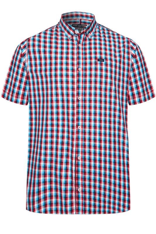 Casual Shirts dla puszystych BadRhino Big & Tall Red & Blue Checked Shirt