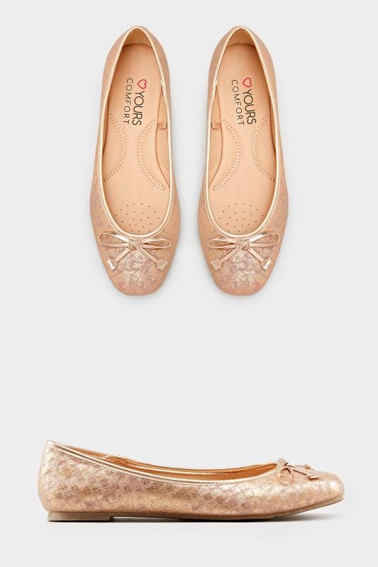 wide fit rose gold court shoes