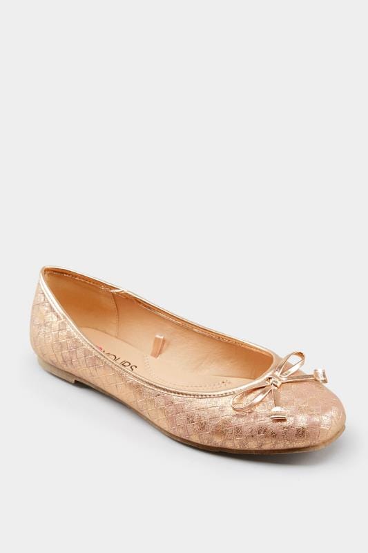 gold flat shoes wide fit