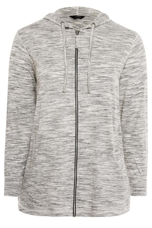 Grey Marl Zip Through Hoodie | Sizes 16-36 | Yours Clothing 6