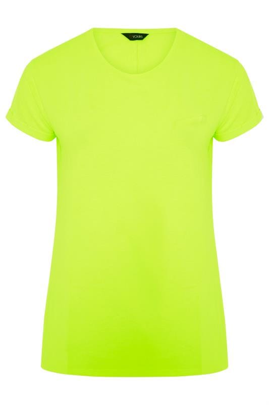 Neon Yellow Mock Pocket T-Shirt | Yours Clothing