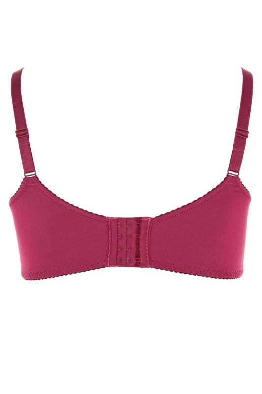 Berry Stretch Lace Non-Padded Underwired Bra | Sizes 38-40 | Yours Clothing 4
