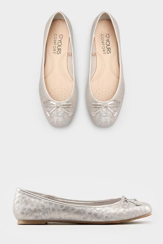 silver flat shoes wide fit