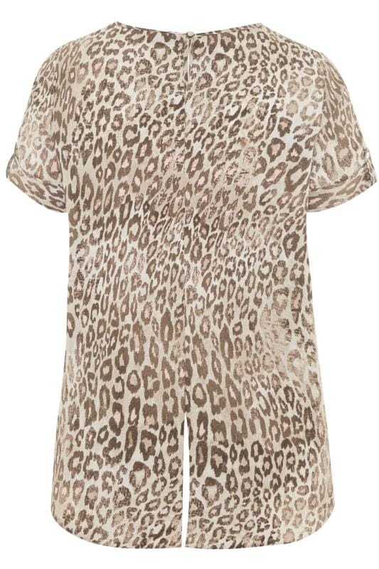 Stone Leopard Print Top | Yours Clothing