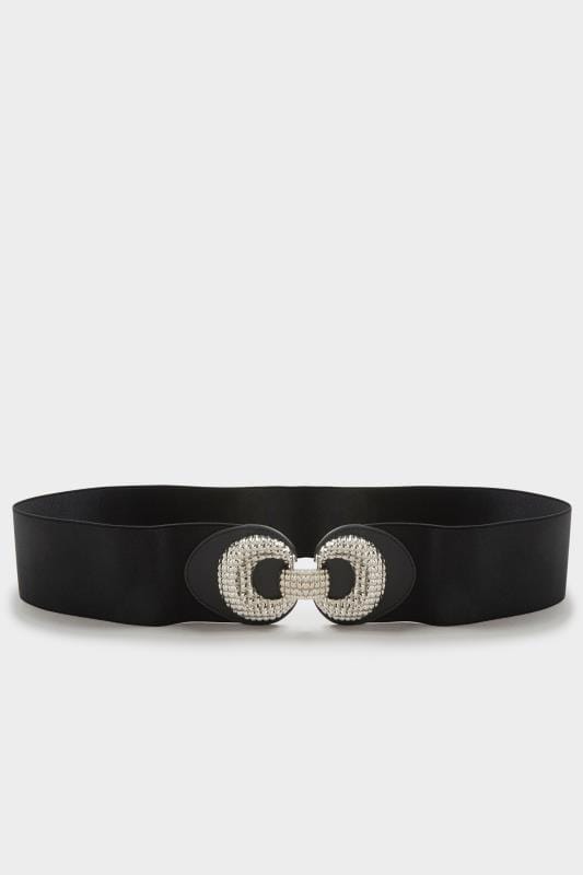 Black Double Circle Wide Belt | Yours Clothing 2
