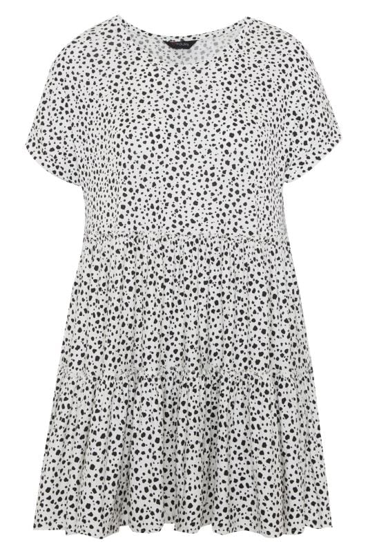 White Dalmatian Print Peplum Smock Tunic | Yours Clothing 5