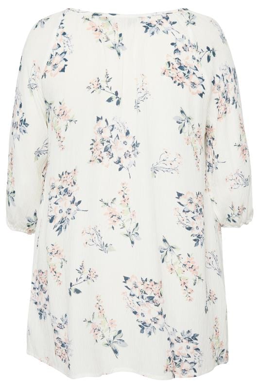 White Floral Gypsy Top | Sizes 16 to 36 | Yours Clothing