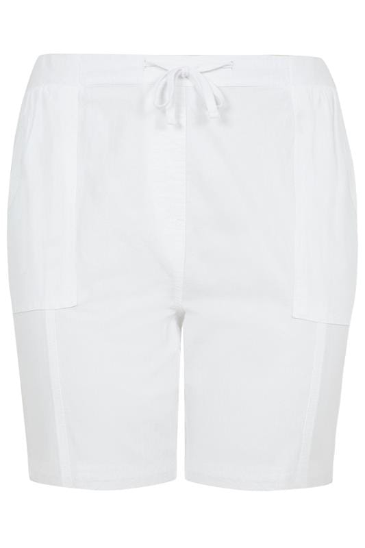 Curve White Cool Cotton Pull On Shorts 5
