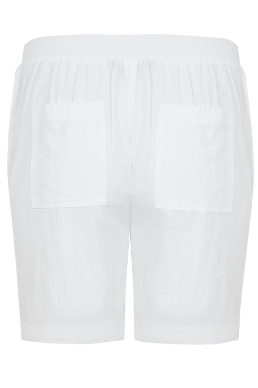 Curve White Cool Cotton Pull On Shorts 6