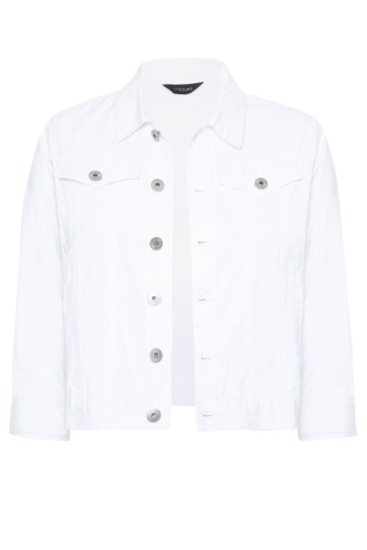 White Cropped Denim Jacket | Yours Clothing