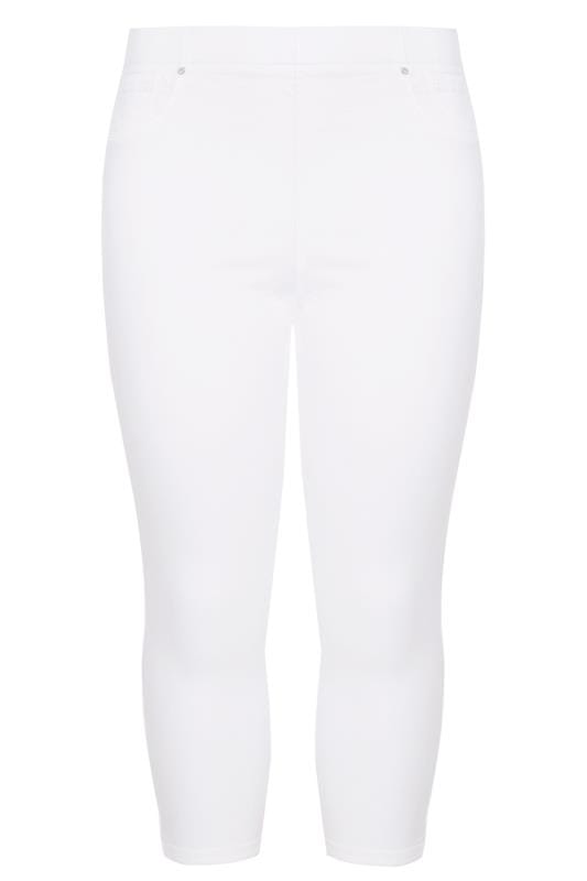 White Cropped JENNY Jeggings | Plus Sizes 16 to 36 | Yours Clothing