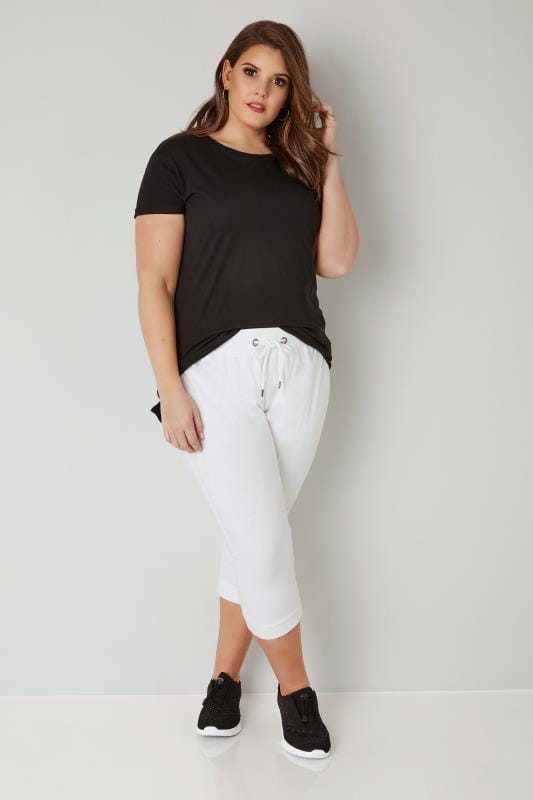 plus size white joggers