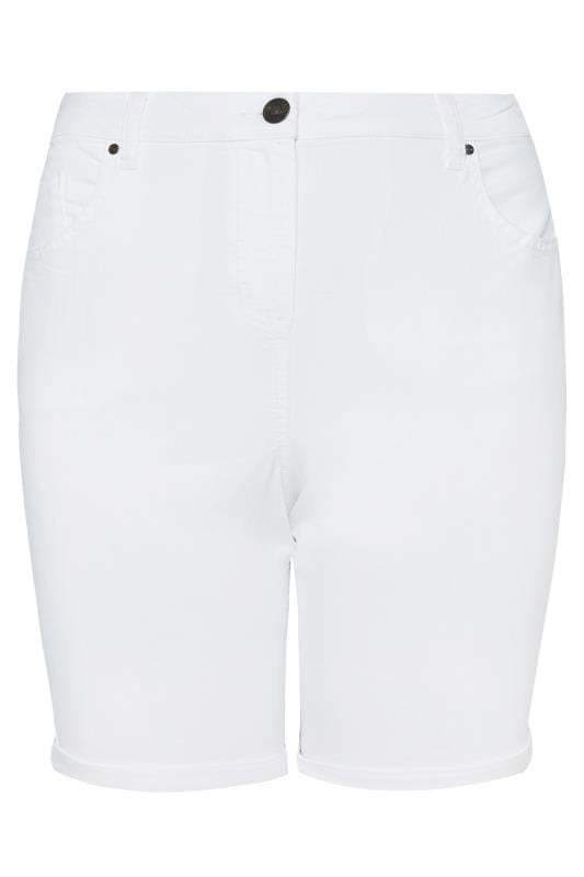 white denim cycling shorts