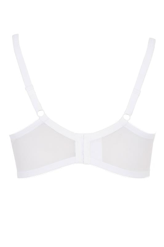 White Floral Lace & Mesh Underwired Bra | Plus Sizes 38DD to 48G ...