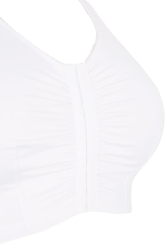 White Padded Non-Wired Front Fastening Bra | Yours Clothing 5