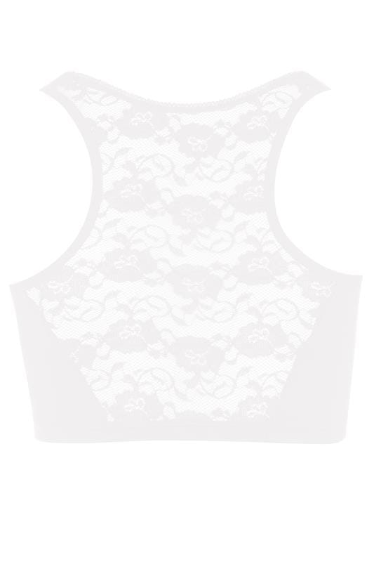 White Non-Wired Front Fastening Bra | Yours Clothing 4