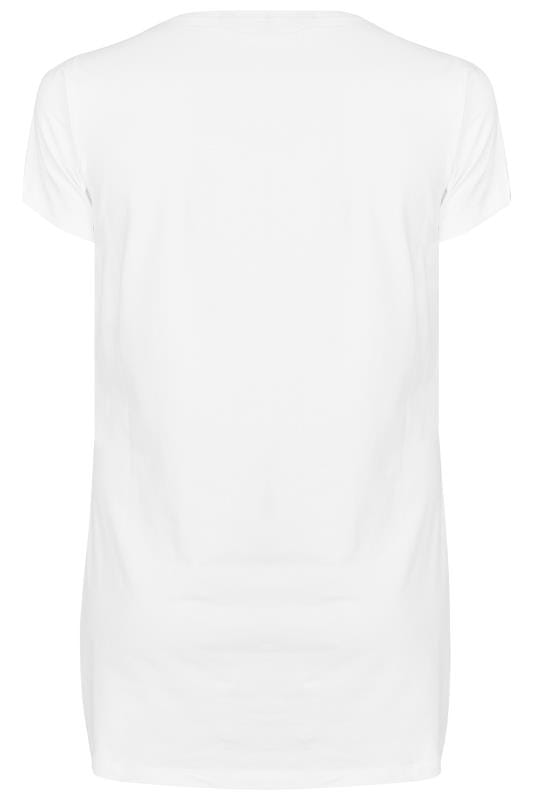 Plus Size White Longline T-Shirt | Yours Clothing 5