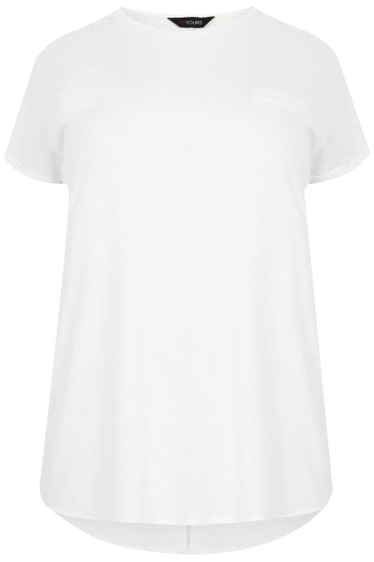 YOURS FOR GOOD Curve White Mock Pocket T-Shirt_9b56.jpg