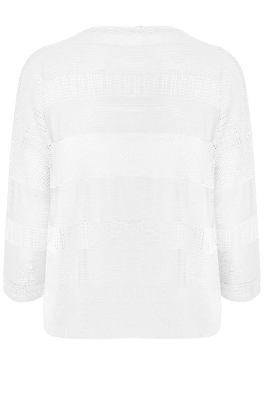 Plus Size White Pointelle Cropped Cardigan | Sizes 16 to 36 | Yours ...