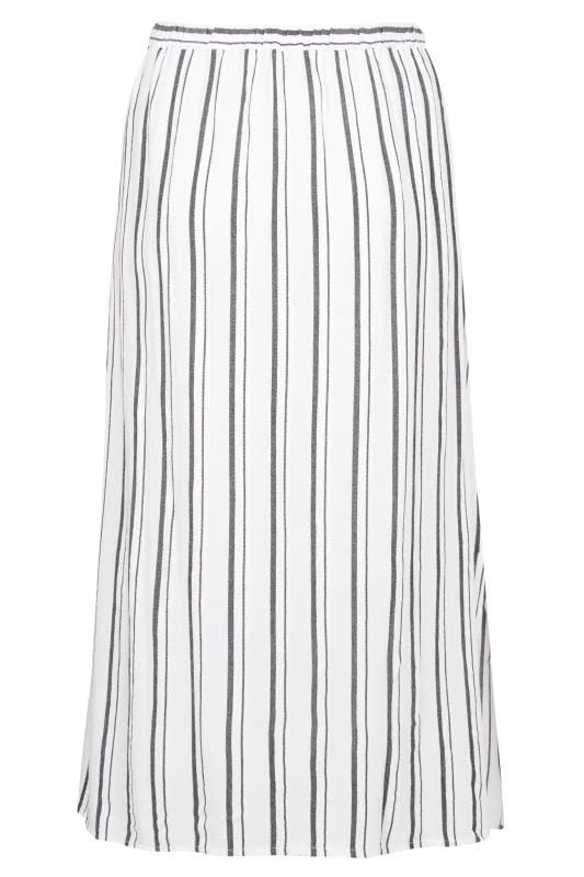 White Stripe Button Through Maxi Skirt | Plus Sizes 16 to 32 | Yours ...