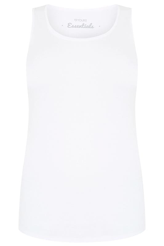 Plus Size White Rib Vest | Sizes 16 to 36 | Yours Clothing