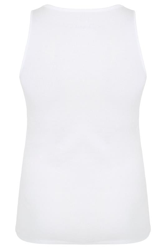 Plus Size White Rib Vest | Sizes 16 to 36 | Yours Clothing