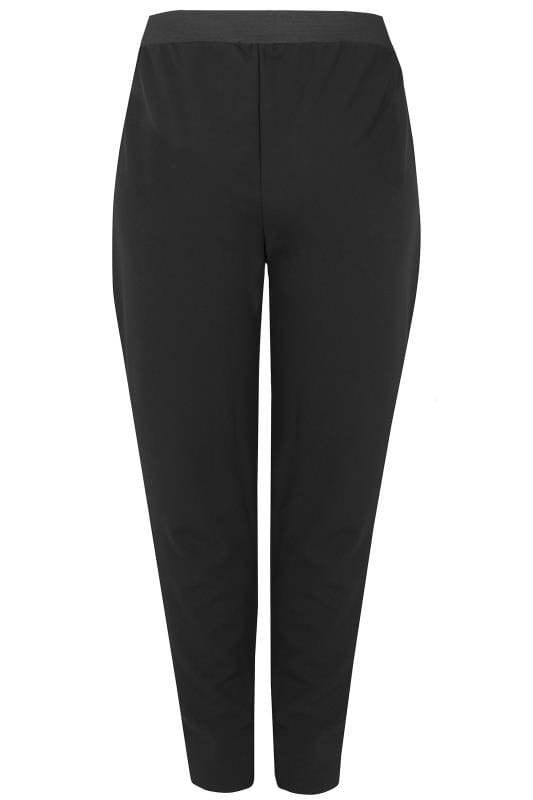 YOURS LONDON Curve Black Jersey Tapered Trouser 5