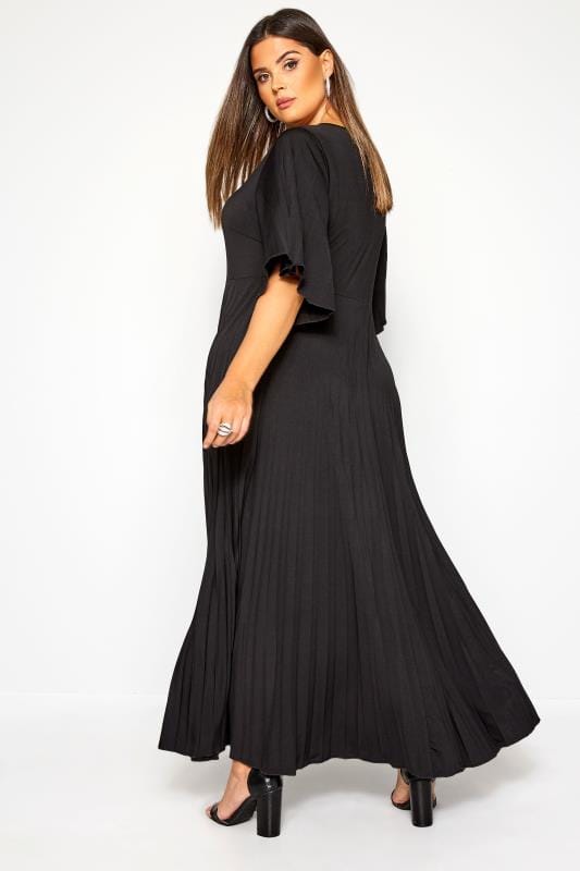 YOURS LONDON Black Pleated Maxi Dress | Yours Clothing