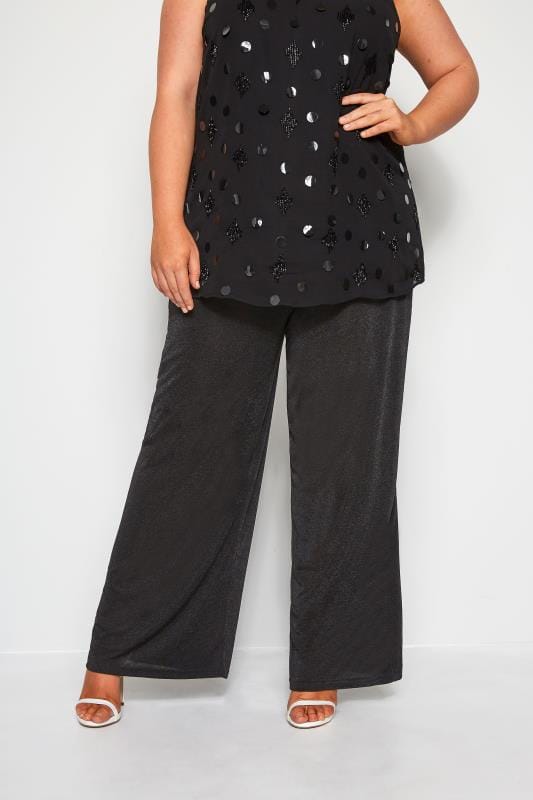 Plus Size Palazzo Trousers Wide Leg Trousers Yours Clothing