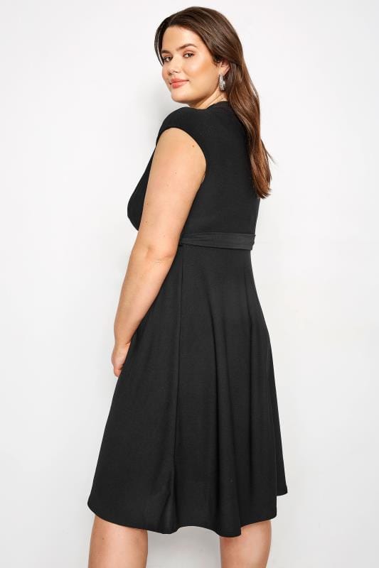 Plus Size YOURS LONDON Black Wrap Dress | Sizes 16 to 32 | Yours Clothing