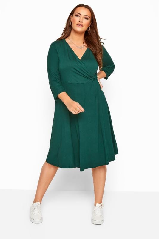 green wrap dress