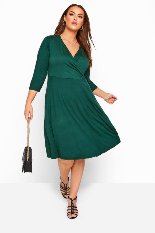 green wrap dress