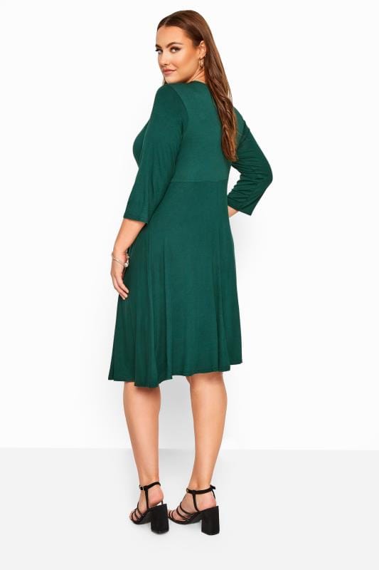 green wrap dress