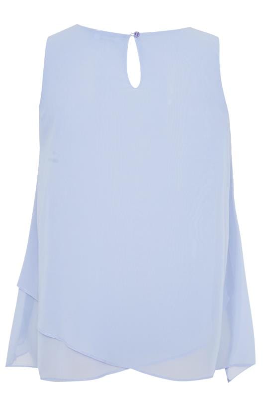Plus Size YOURS LONDON Pale Blue Layered Chiffon Top | Sizes 16 to 32 ...