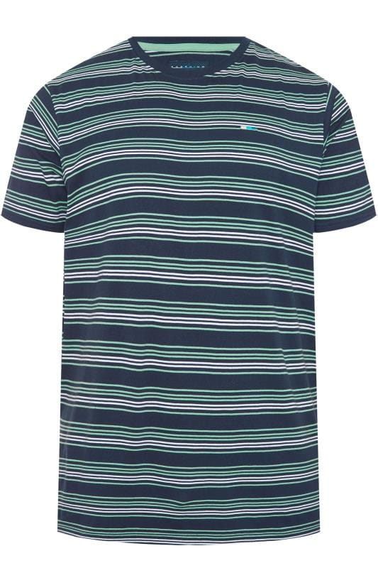 Plus Size T-Shirts BadRhino Navy & Blue Stripe T-Shirt