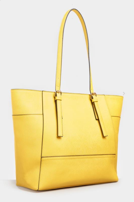 Yellow Contrast Detail Shopper Bag | Yours Clothing 3