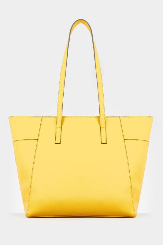 Yellow Contrast Detail Shopper Bag | Yours Clothing 4