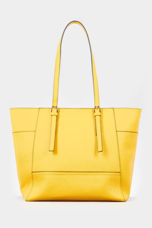 Yellow Contrast Detail Shopper Bag | Yours Clothing 2
