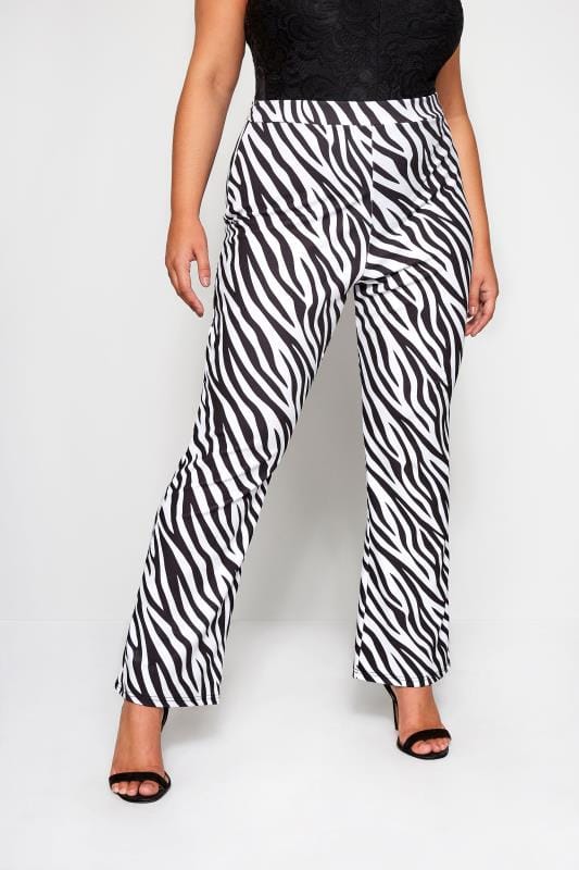LIMITED COLLECTION Black & White Zebra Print Trousers | Yours Clothing