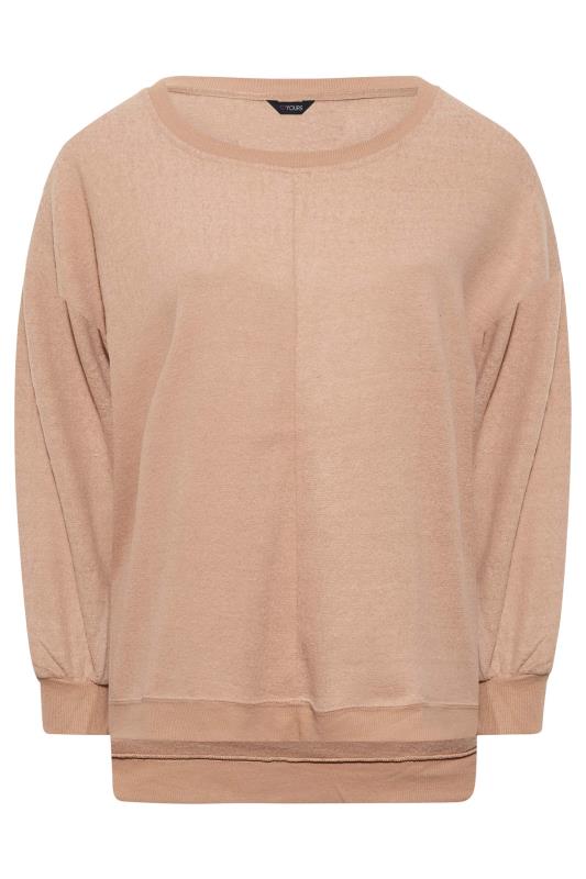 Plus Size Beige Brown Soft Touch Fleece Sweatshirt | Yours Clothing 6